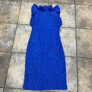 Alexia Admor Kendall Lace Cap Sleeve Sheath Dress Size XS Blue 2 Pc